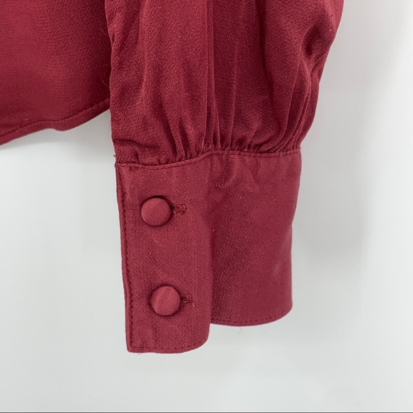 Rachel Parcell satin red blouse 8323 - Picture 8 of 12